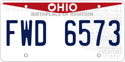 OH license plate FWD6573