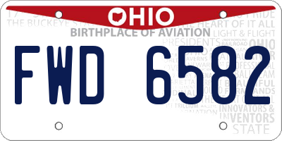 OH license plate FWD6582