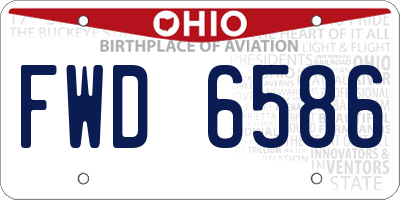 OH license plate FWD6586