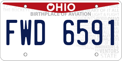 OH license plate FWD6591
