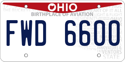 OH license plate FWD6600