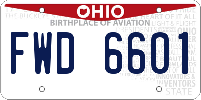 OH license plate FWD6601