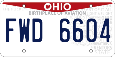 OH license plate FWD6604