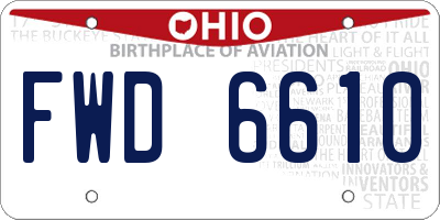 OH license plate FWD6610