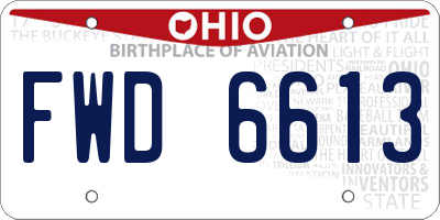 OH license plate FWD6613