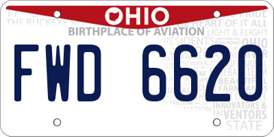 OH license plate FWD6620