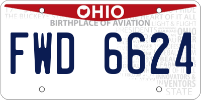 OH license plate FWD6624