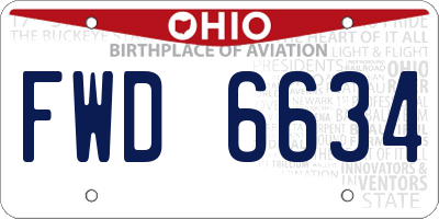 OH license plate FWD6634