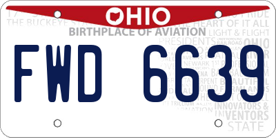 OH license plate FWD6639