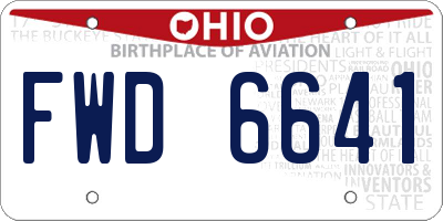 OH license plate FWD6641