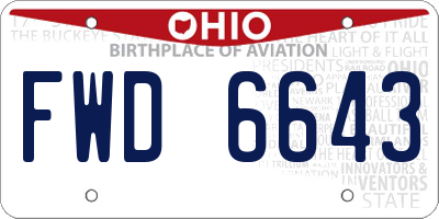 OH license plate FWD6643