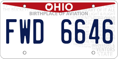 OH license plate FWD6646