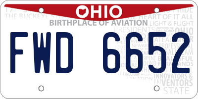 OH license plate FWD6652