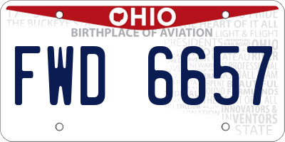 OH license plate FWD6657