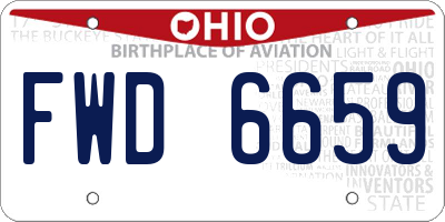 OH license plate FWD6659