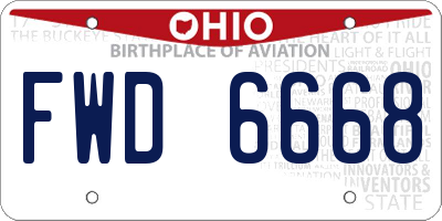 OH license plate FWD6668