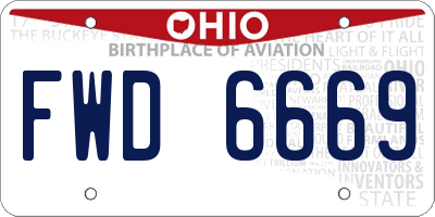 OH license plate FWD6669