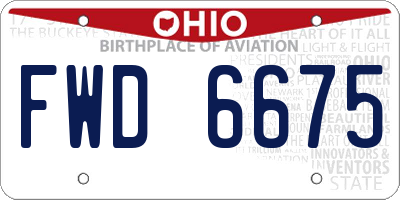 OH license plate FWD6675
