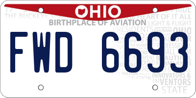 OH license plate FWD6693