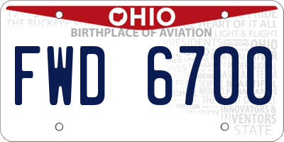 OH license plate FWD6700