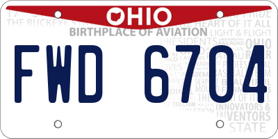 OH license plate FWD6704