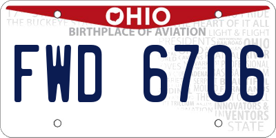 OH license plate FWD6706