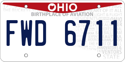 OH license plate FWD6711