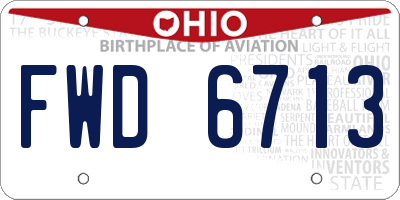 OH license plate FWD6713