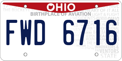 OH license plate FWD6716