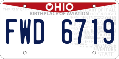 OH license plate FWD6719