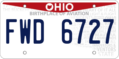 OH license plate FWD6727