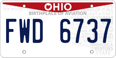 OH license plate FWD6737