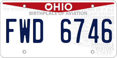 OH license plate FWD6746
