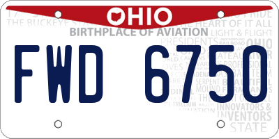 OH license plate FWD6750
