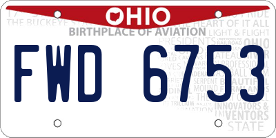 OH license plate FWD6753