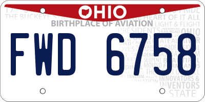 OH license plate FWD6758