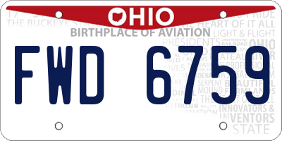 OH license plate FWD6759