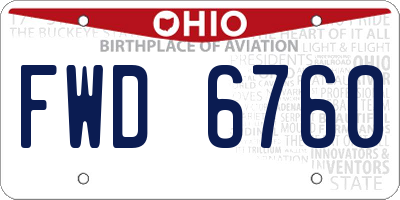 OH license plate FWD6760
