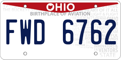 OH license plate FWD6762