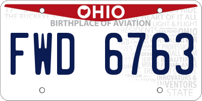 OH license plate FWD6763