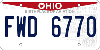 OH license plate FWD6770