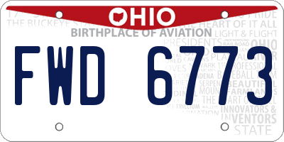 OH license plate FWD6773