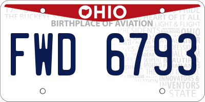 OH license plate FWD6793