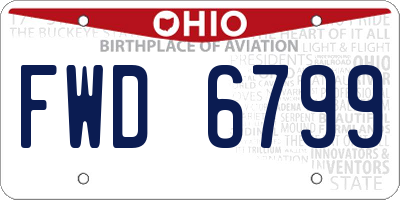 OH license plate FWD6799