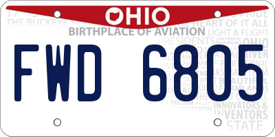 OH license plate FWD6805