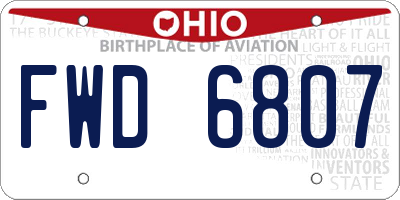 OH license plate FWD6807