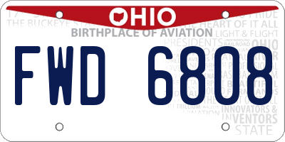 OH license plate FWD6808