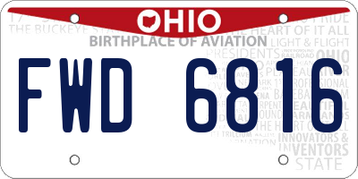 OH license plate FWD6816