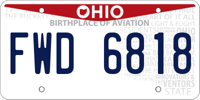 OH license plate FWD6818