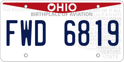 OH license plate FWD6819